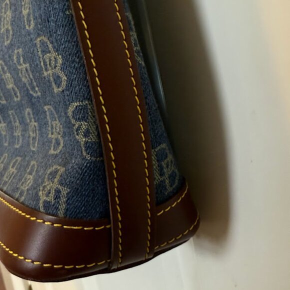 Vintage Dooney & Bourke DB Monogram Denim Hobo Shoulder bag - Picture 6 of 16